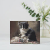 In Fun Black en White Kitten Briefkaart (Staand voorkant)