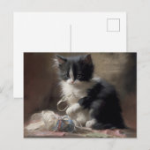 In Fun Black en White Kitten Briefkaart (Voorkant / Achterkant)