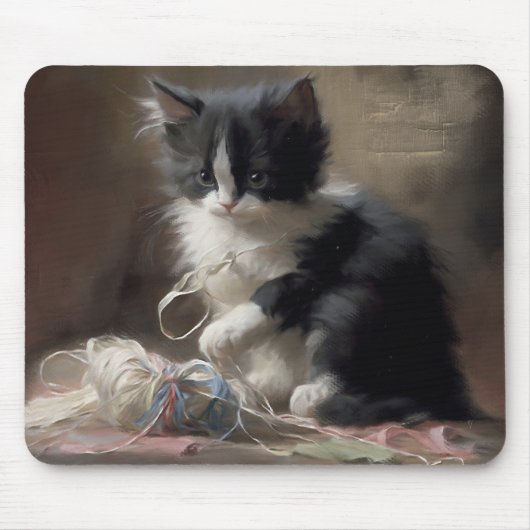 In Fun Black en White Kitten Muismat (Voorkant)