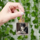 In Fun Black en White Kitten Sleutelhanger (Hand)