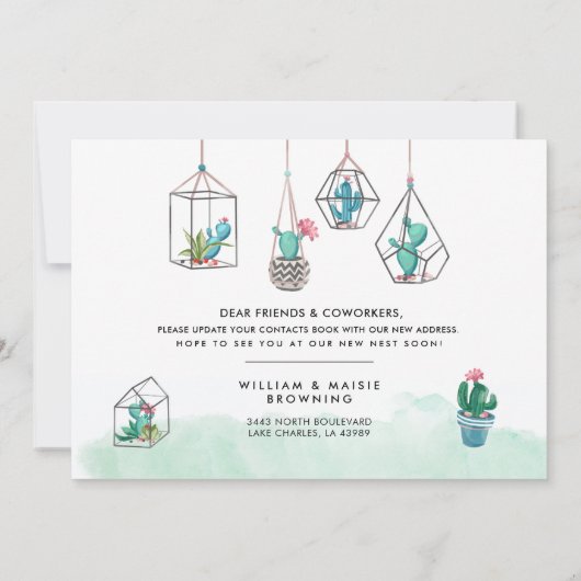 In Garden Cacti hebben we een nieuw adres verplaat Aankondiging (Achterkant)