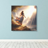 In Gebed 4 Canvas Afdruk (Insitu (Houten vloer))