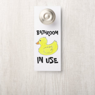 In gebruik / Vacant gele rubber Ducky Bathroom deu Deurhanger
