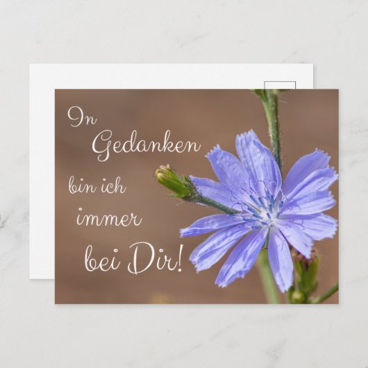 In Gedanken bin ich immer bei Dir! Briefkaart (Voorkant / Achterkant)