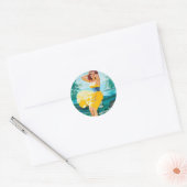 In geel dress omhoog ronde sticker (Envelop)