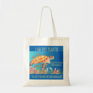 In geen plastic schildpad tote bag