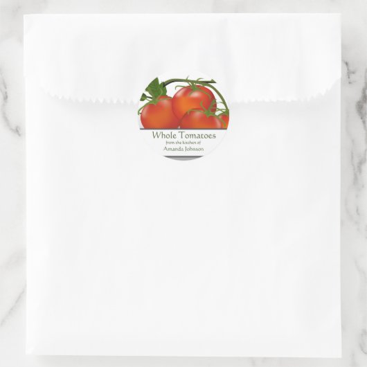In gehele tomaten ronde sticker (Tas)