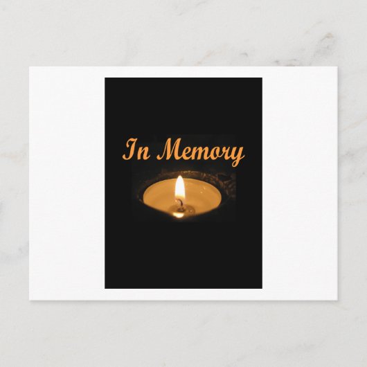 In Geheugen Kaars Gloed Briefkaart (Voorkant)