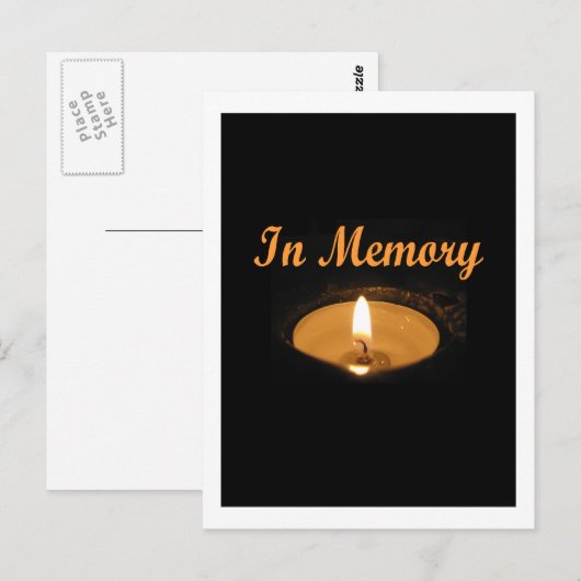 In Geheugen Kaars Gloed Briefkaart (Voorkant / Achterkant)