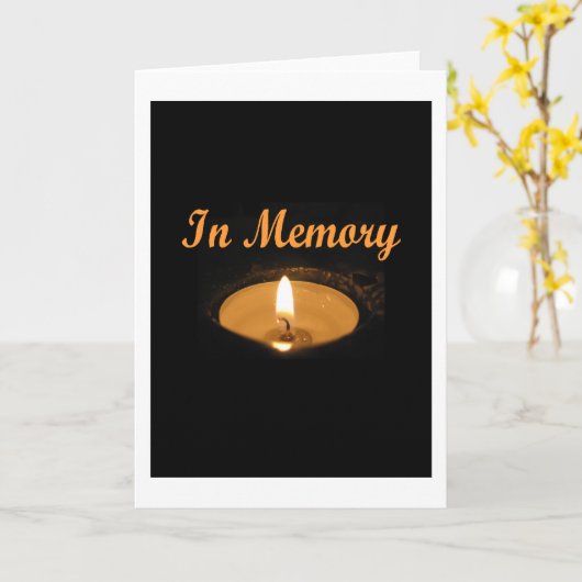 In Geheugen Kaars Gloed Kaart (Gele Bloem)