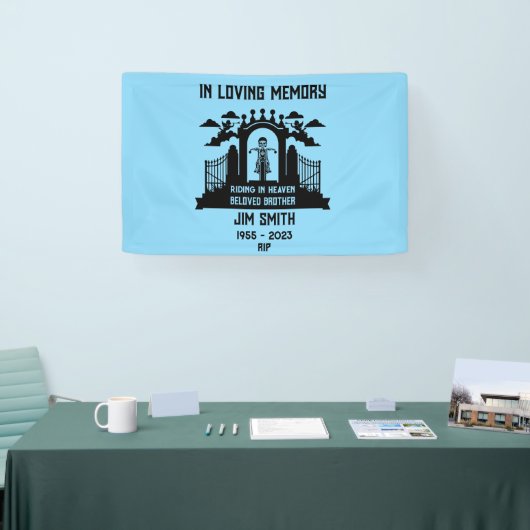 In Geheugen Motorrijder Biker Funeral Gift Spandoek (Beurs)