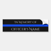 IN GEHEUGEN VAN DE FALLEN OFFICER THIN BLUE LINE S BUMPERSTICKER (Voorkant)