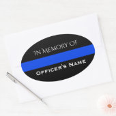 IN GEHEUGEN VAN DE FALLEN OFFICER THIN BLUE LINE S OVALE STICKER (Envelop)