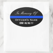 IN GEHEUGEN VAN DE FALLEN OFFICER THIN BLUE LINE S OVALE STICKER (Tas)
