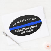 IN GEHEUGEN VAN DE FALLEN OFFICER THIN BLUE LINE S OVALE STICKER (Envelop)