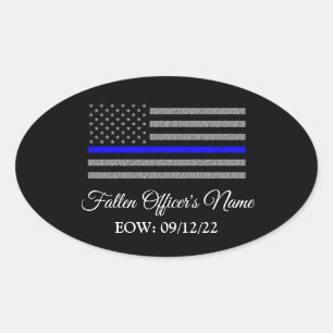 IN GEHEUGEN VAN FALLEN OFFICER OVAL BUMPERSTICKER OVALE STICKER