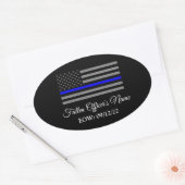 IN GEHEUGEN VAN FALLEN OFFICER OVAL BUMPERSTICKER OVALE STICKER (Envelop)