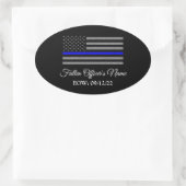 IN GEHEUGEN VAN FALLEN OFFICER OVAL BUMPERSTICKER OVALE STICKER (Tas)