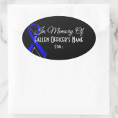 IN GEHEUGEN VAN FALLEN OFFICER OVAL BUMPERSTICKER OVALE STICKER (Tas)