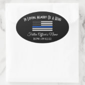 IN GEHEUGEN VAN FALLEN OFFICER OVAL BUMPERSTICKER OVALE STICKER (Tas)