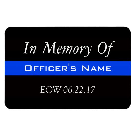 IN GEHEUGEN VAN FALLEN OFFICER THIN BLUE LINE MAGN MAGNEET (Horizontaal)
