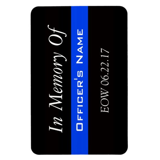 IN GEHEUGEN VAN FALLEN OFFICER THIN BLUE LINE MAGN MAGNEET (Verticaal)