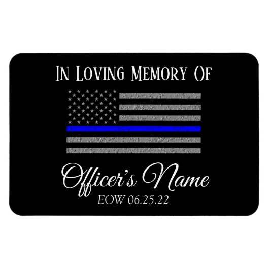 IN GEHEUGEN VAN FALLEN OFFICER THIN BLUE LINE MAGN MAGNEET (Horizontaal)