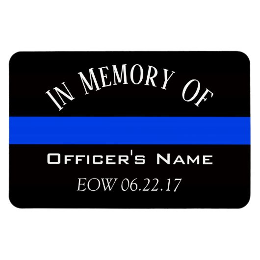 IN GEHEUGEN VAN FALLEN OFFICER THIN BLUE LINE MAGN MAGNEET (Horizontaal)
