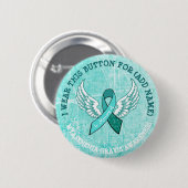 In geheugen van MG Warrior Awareness Ribbon Button (Voorkant /achterkant)