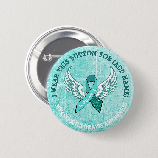 In geheugen van MG Warrior Awareness Ribbon Button (Voorkant /achterkant)