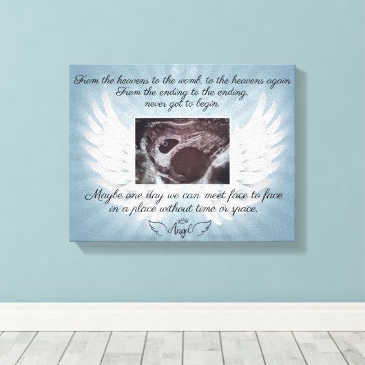 In Geheugen van verlies baby Canvas Print (Insitu (Houten vloer))