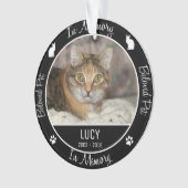 In Geheugen - Verlies van Kat - Aangepaste Foto /  Ornament (voorkant)