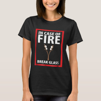 In geval van brand, breek glas S'mores kamperen T-shirt