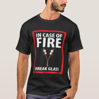 In geval van brand breek glas Smores kamperen T-shirt