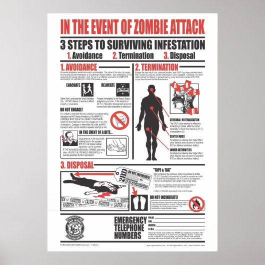 IN GEVAL VAN ZOMBIE-AANSLAG (DELUXE-VERSIE) POSTER (Voorkant)