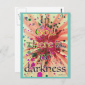 "In God is er geen duisternis" 1 John 1:5 Bijbelku Briefkaart (Voorkant / Achterkant)