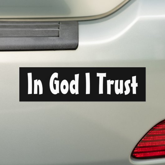 In God vertrouw ik Bumpersticker (Op auto)