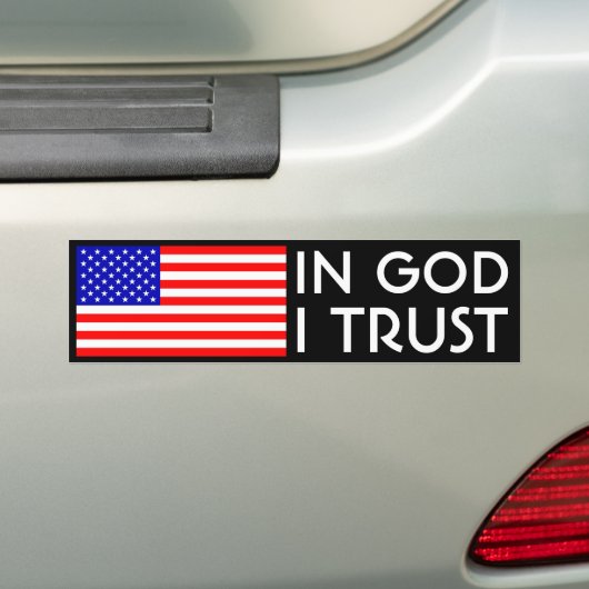 In God vertrouw ik Bumpersticker (Op auto)