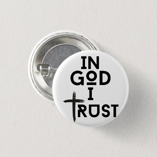 In God vertrouw ik Ronde Button 3,2 Cm (Voorkant /achterkant)
