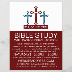 In God vertrouwen, Crucifix, Christelijke Bijbelkl Flyer