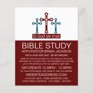 In God vertrouwen, Crucifix, Christelijke Bijbelkl Flyer