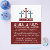 In God vertrouwen, Crucifix, Christelijke Bijbelkl Flyer (Enkel)