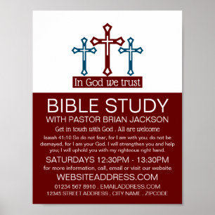 In God vertrouwen, Crucifix, Christelijke Bijbelkl Poster