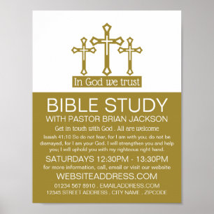 In God vertrouwen, Crucifix, Christelijke Bijbelkl Poster