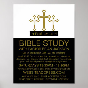 In God vertrouwen, Crucifix, Christelijke Bijbelkl Poster