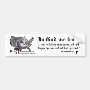 IN GOD VERTROUWEN WE - 2 Chronicles 7:14 Bumpersticker