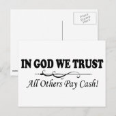 In God, vertrouwen we, betalen anderen geld Briefkaart (Voorkant / Achterkant)
