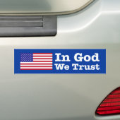 "IN GOD VERTROUWEN WE" BUMPERSTICKER (Op auto)