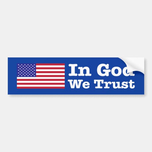 "IN GOD VERTROUWEN WE" BUMPERSTICKER (Voorkant)