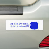 In God vertrouwen we Bumpersticker (Op auto)
